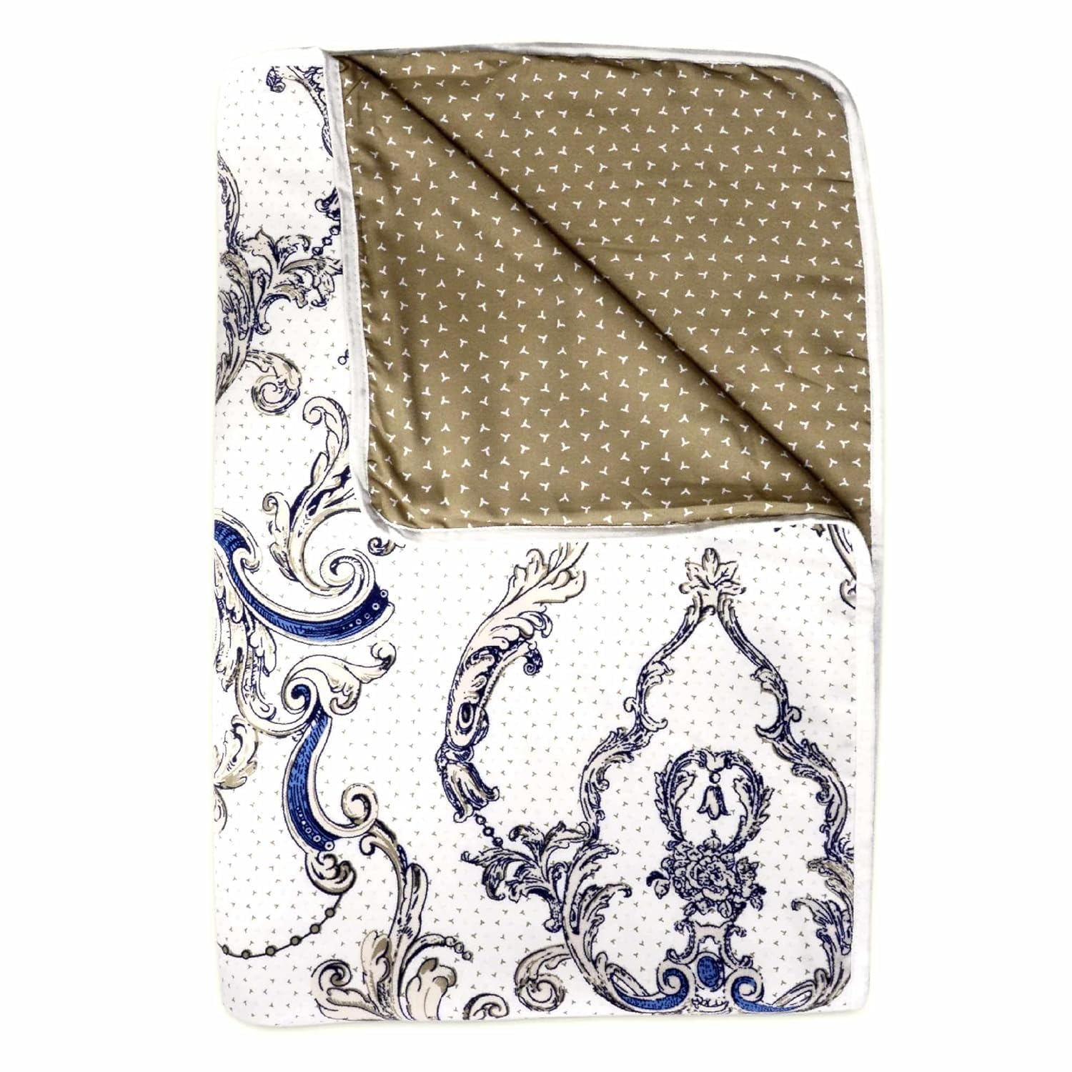 Divine Casa Kalamkari - Manta reversible Dohar de microfibra de 120 g/m², ligera, para cama individual, para todas las estaciones, tamaño 140 x 210 cm, tabaco seco de color