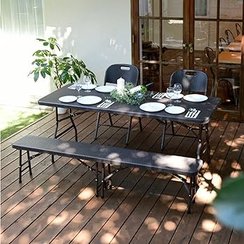 Amazon.co.jp: 山善(YAMAZEN) ガーデン4点セット ウィッカー調