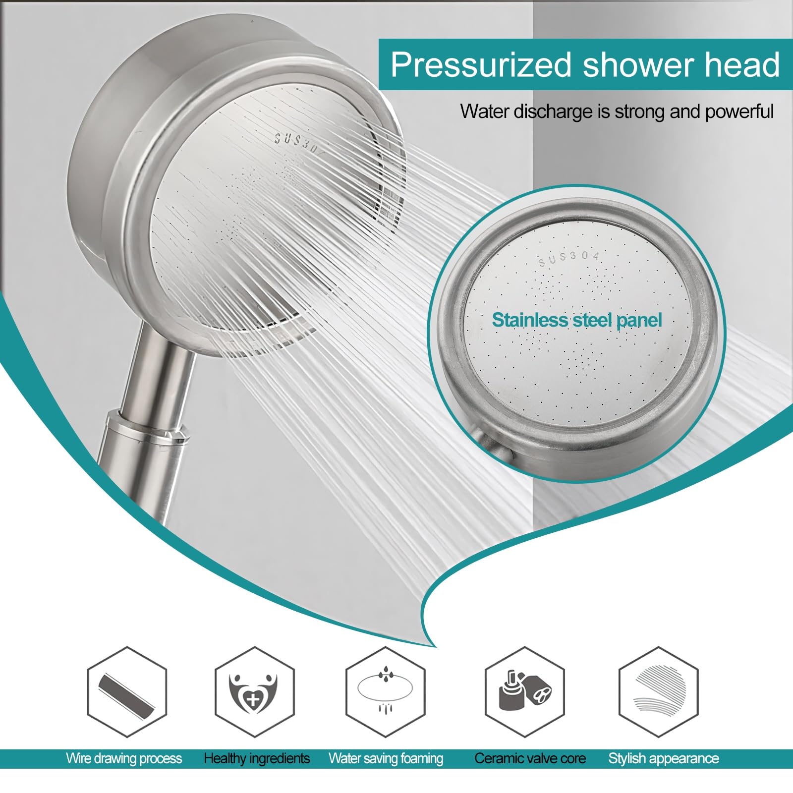Columna de Ducha con Grifo Ducha para Baños Set de Ducha Completo sin Thermostato Monomando Conjunto Ducha Barra Altura Ajustable y Alcachofa Ducha Mano Cabezal