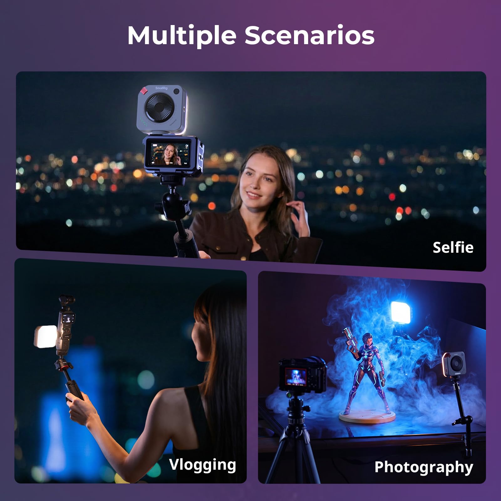 SMALLRIG P108 Neo Mini RGBWW Video Light, luce portatile per fotocamera per fotografia, luce a slitta fredda, CRI95+, 2500K-6500K, batteria da 1500 mAh, accessorio luce di riempimento - 5821