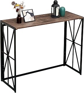 Console Sofa Table for Entryway No Assembly Small Living Room Wall Table for Hallway Folding TV Entrance Table Industrial ...