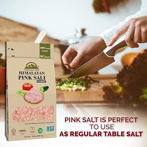 Miniatura 5 de Himalayan Chef Recambio de sal rosa del Himalaya para molinillos grano grueso 20 libras sal rosa certificada vegana y Kosher bolsa