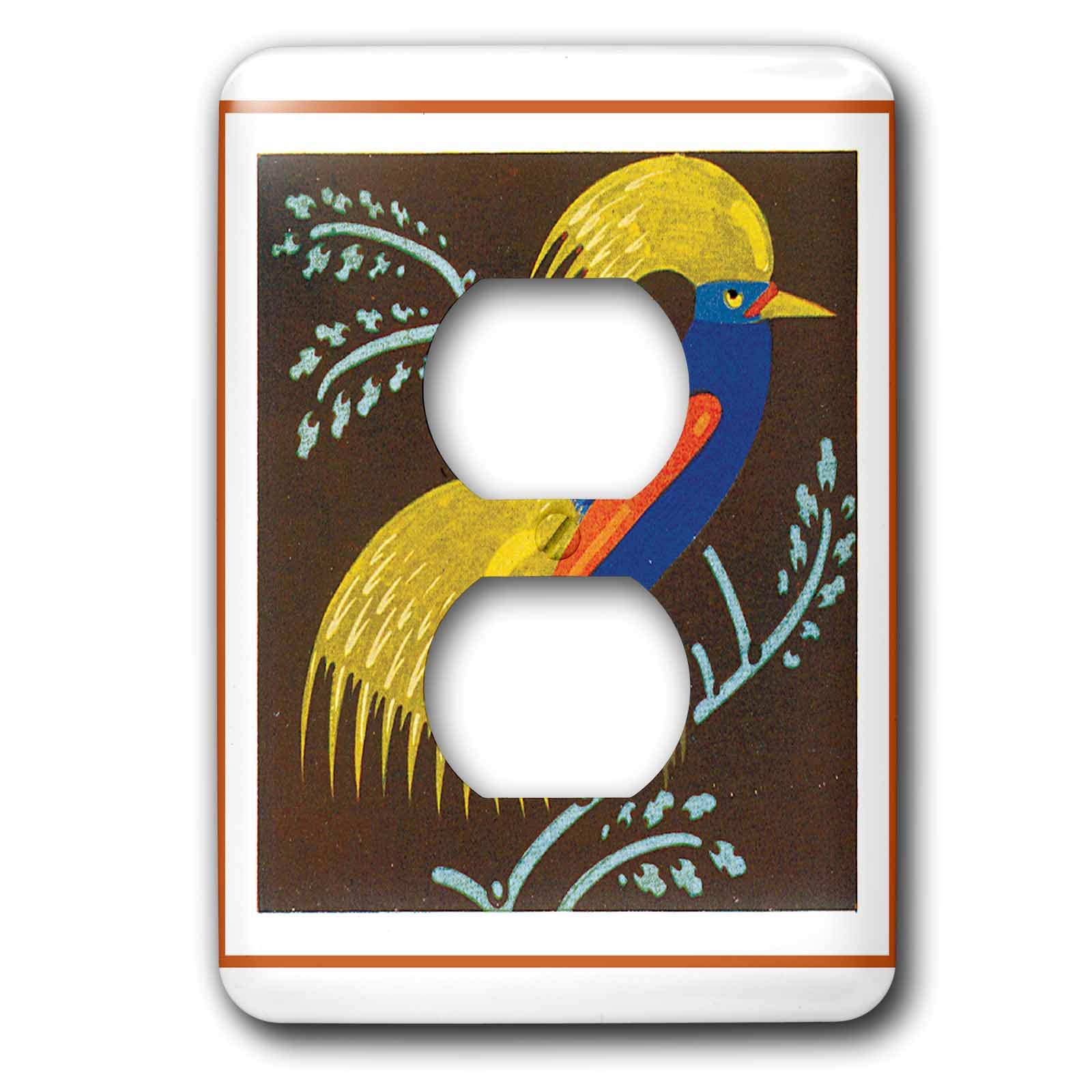 Cache-prise multicolore original pour une chambre coloree Deco Bird 2