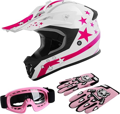 Miniatura 26 de TCT-MOTORPARTS DOT - Casco de motocross para niños y jóvenes, casco de cara completa para motocross, ATV, todoterreno, casco de cuatro ruedas