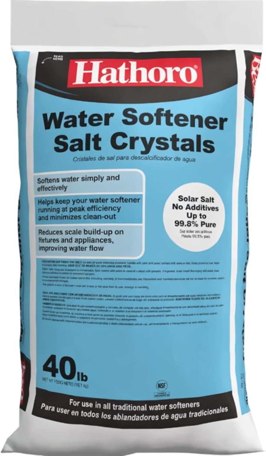 (4 Pack) Water Softener Salt Crystals | Natural High-Purity Salt for Softer Skin, Reduced Buildup, Easy Cleaning - 40 lb Each Bag with Handle, 160 lb Total