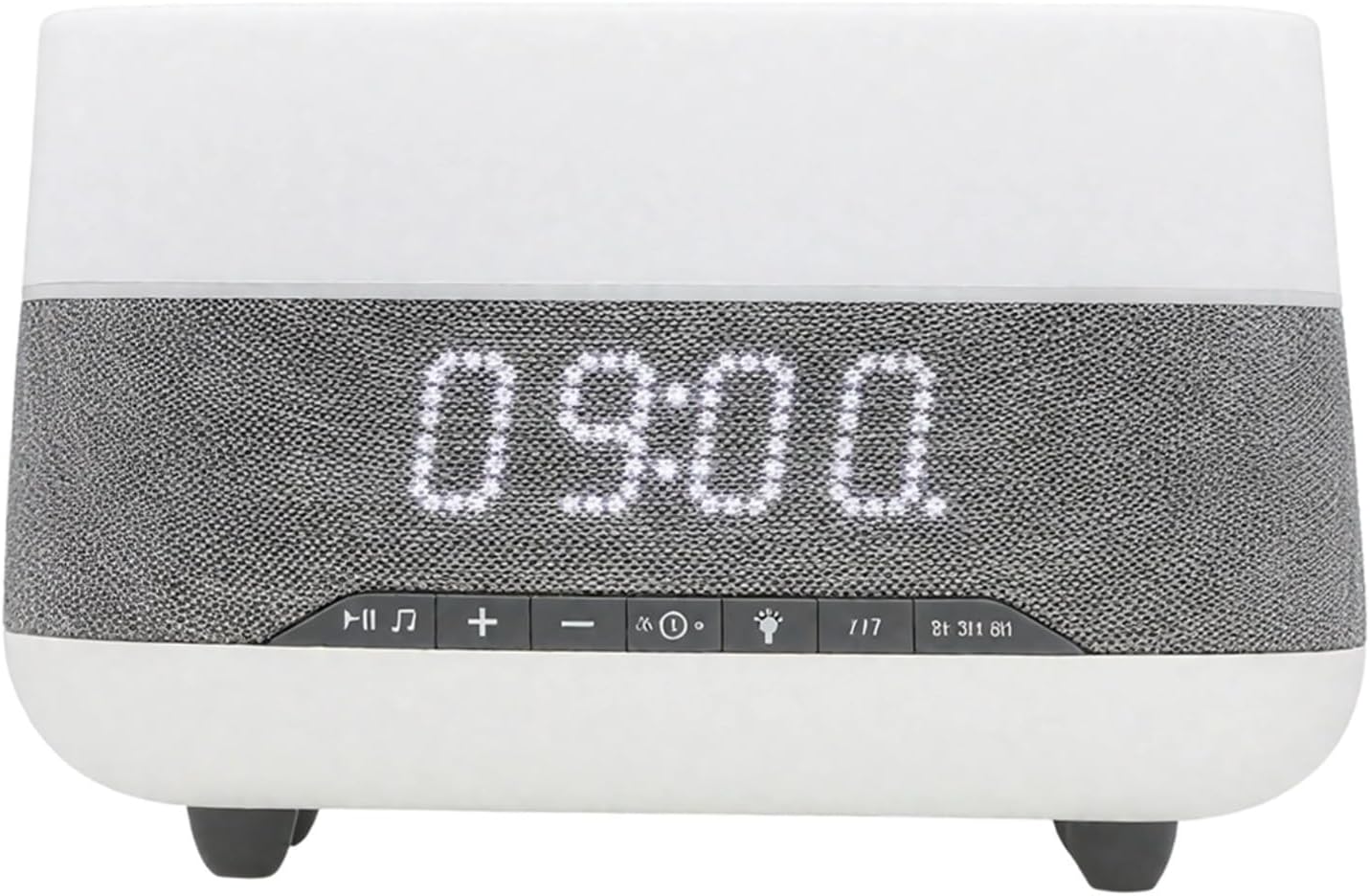 300Ml Clock Essential Oil Diffuser With Wireless Speaker, Alarm Clock & 7-Color Night Light, Ultrasonic Humidifier For Bedroom, Home, White