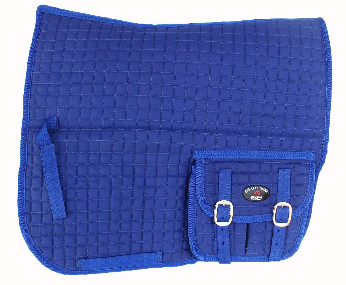 CHALLENGER Horse Quilted ENGLISH SADDLE PAD FUR Aussie Australian Dressage Pockets 7289