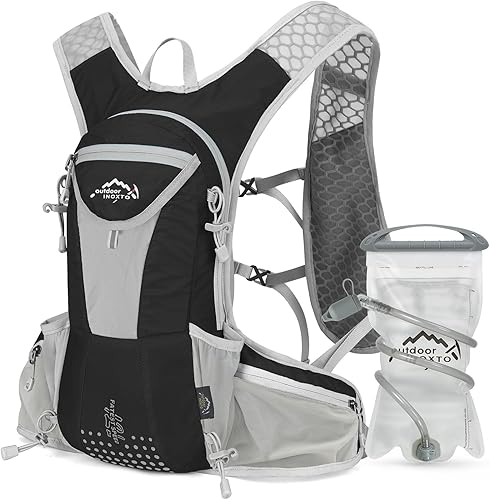 IX INOXTO Mochila de hidratación, mochila de agua ligera con bolsa de hidratación a prueba de fugas de 2 litros para hombres y mujeres, chaleco de