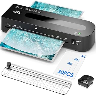 A4 Laminator Machine Laminating Machine - 9inches Thermal Laminator with 30 Laminating Sheets for A4/A5/A6, 4 in 1 A4 laminator with Paper Trimmer and Corner Rounder for Home Office School Use (A4)