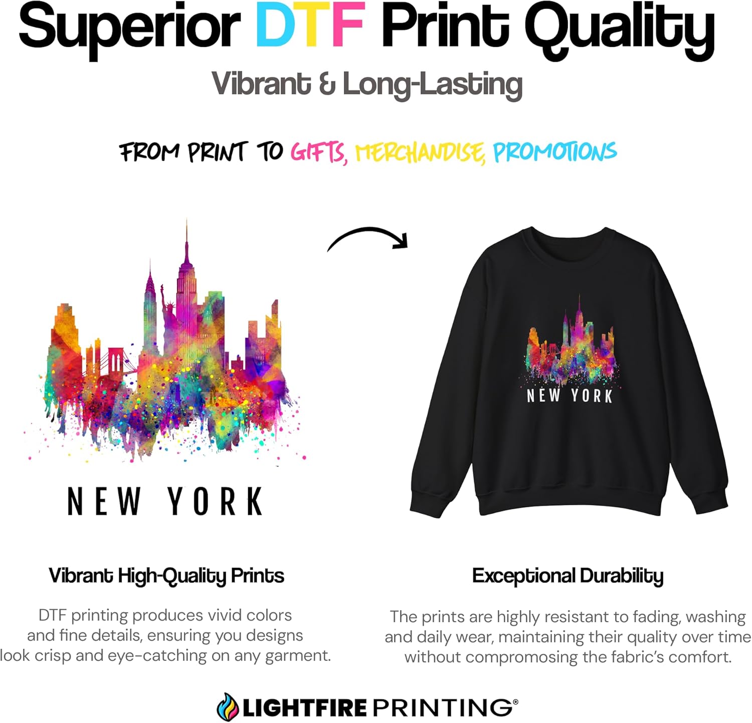 Custom DTF Crewneck Sweatshirt Personalize with Your Text Unique Custom Gift for Men, Women, Teens (Small - Ash) - Image 3