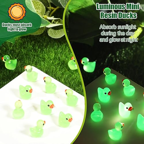 Miniatura 3 de Tarpop 150 piezas de mini patos diminutos figuras luminosas a granel para jardín, microaccesorios en miniatura para casa de muñecas, paisaje,