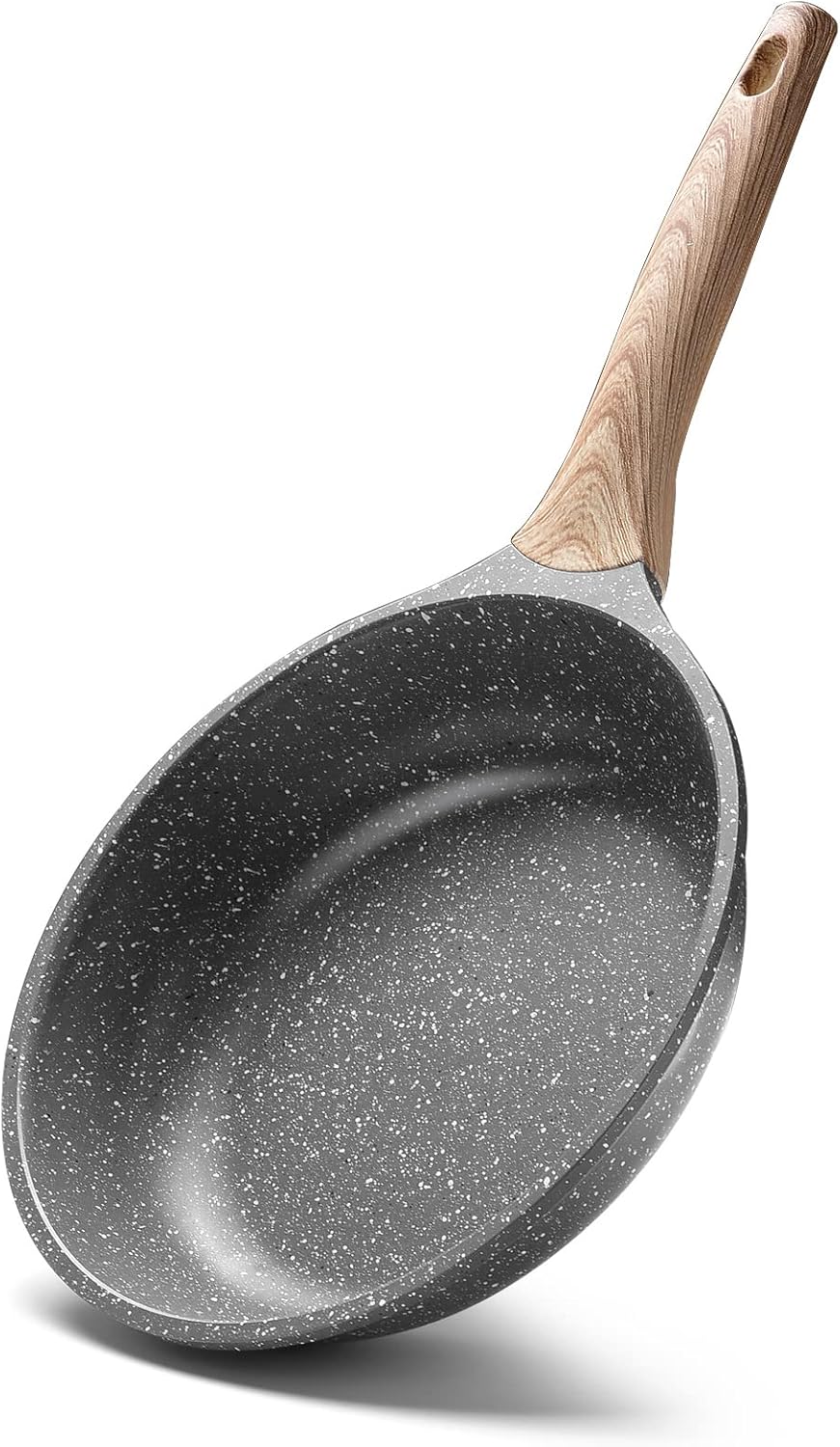 Caannasweis Nonstick Pan Marble Frying Pan Non Stick Skillet Omelette Fry Pans with Soft Touch Handle 8 inch: Home & Kitchen