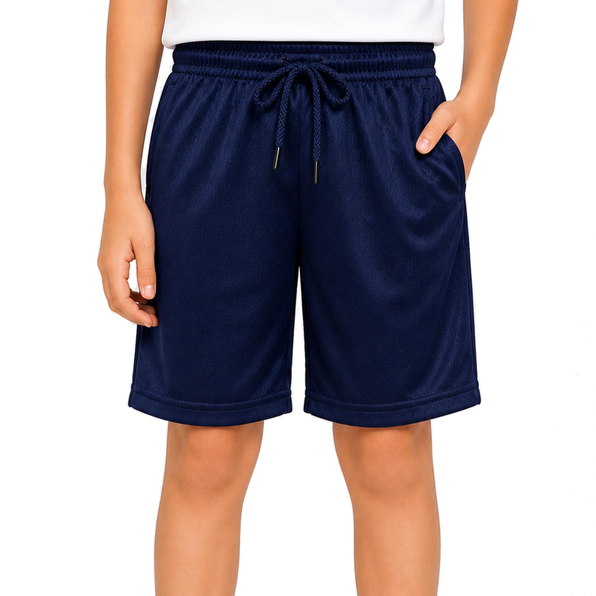RISH Kids Dri-Fit Sports Shorts for Boys & Girls | Breathable Polyester Activewear Shorts with Elasticated Waist, Drawstring & 2 Side Pockets | Solid Colours | Single and Multi Packs-picture-17