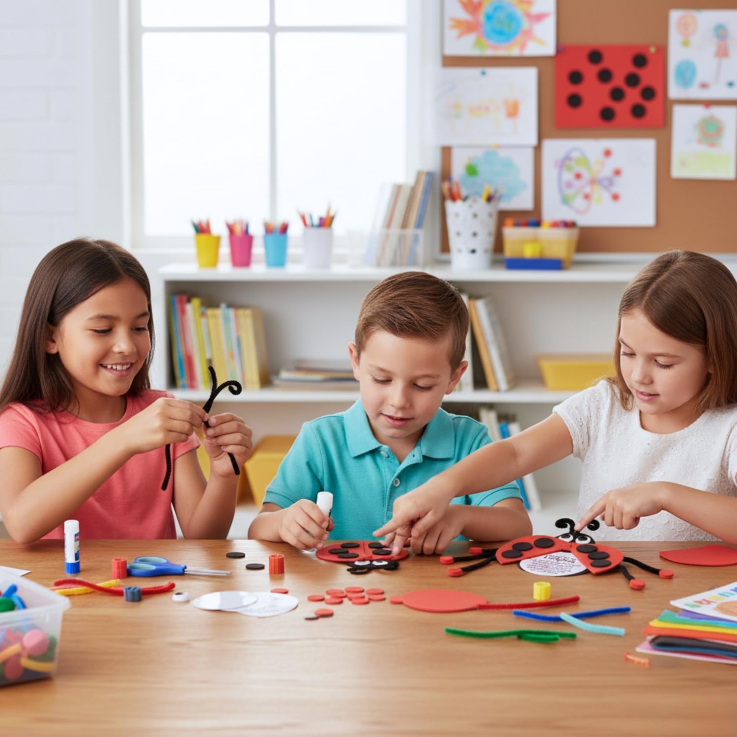 Fun Express Legend of Ladybug Craft Kit - Fun DIY Craft Activity Kids Ideal Parties Events Classroom Activities & Group Fun Easy to Assemble Encourages Creativity – Perfect Craft Lovers - 12 Pieces