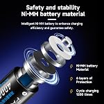 Rechargeable C Batteries Ni-MH 1.2V 4000mAh C Size Battery Cell with Storage Case, 6 Pack