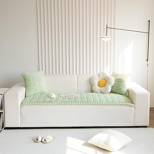 Miniatura 53 de vctops Funda de Sofá a Rayas de Pana Súper Suave Funda de Sofá Seccional Lavable Antideslizante Protector de Muebles para Niños Perros Mascotas, 1