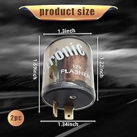 Vista 2 de 2 piezas de relé intermitente de 2 pines para auto, 20A 12V, carcasa redonda transparente, relé intermitente rápido, indicador de señal de giro LED