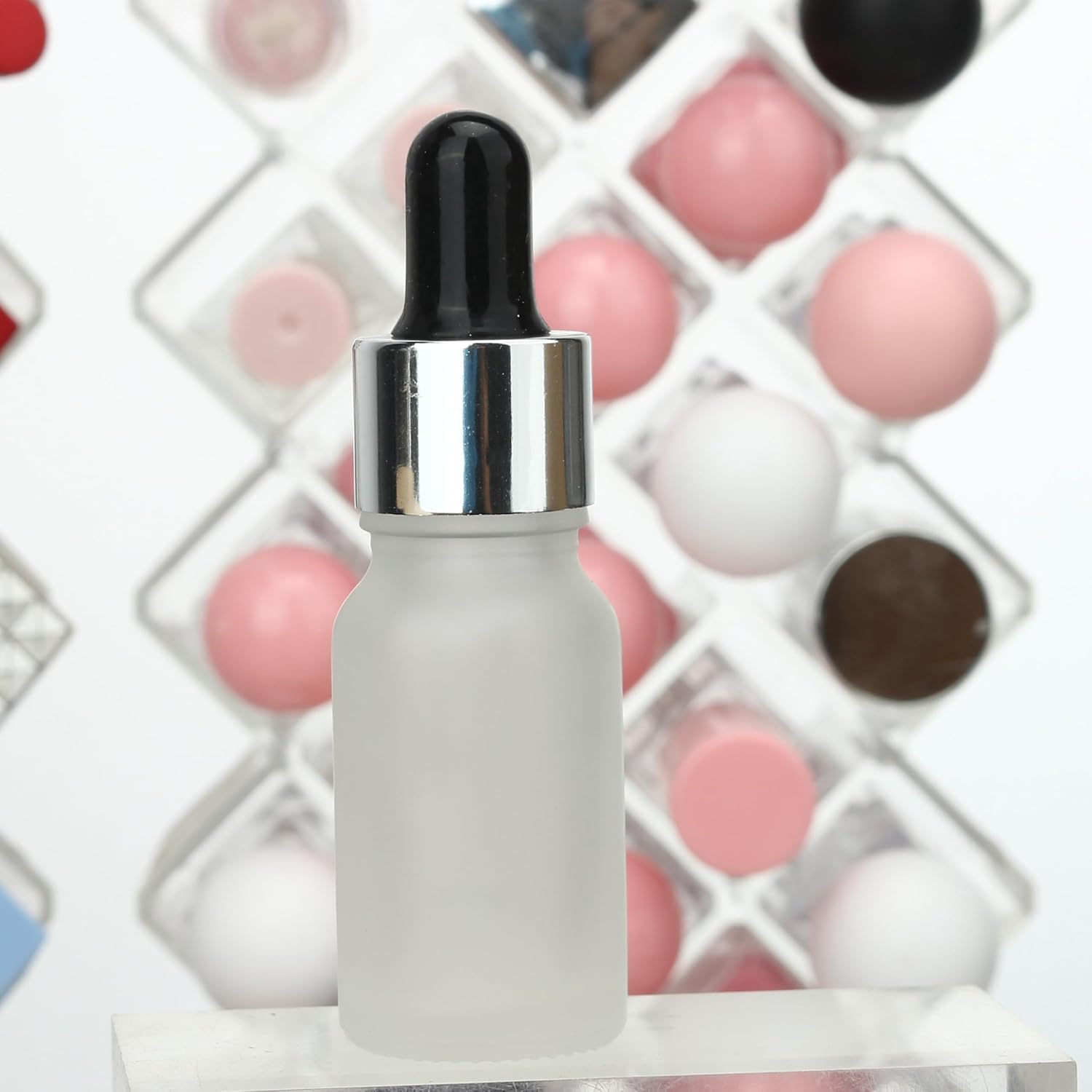 COSIDEA 30 pcs Empty 10ml 0.33oz Frosted glass dropper bottle for oils liquids travel containers essential oil bottles refillable