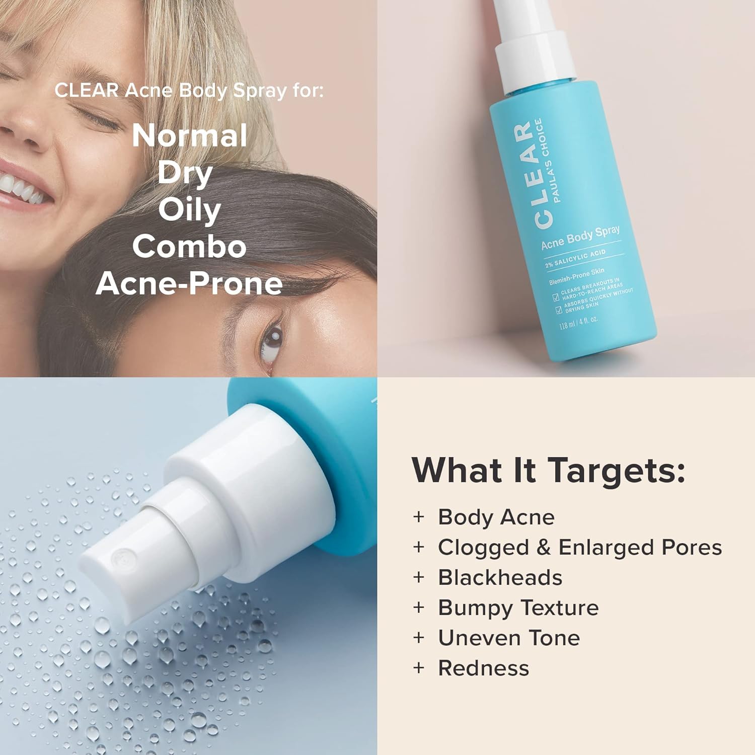 Paula’s Choice CLEAR Extra Strength Acne Kit + CLEAR Back & Body Spray, 4-Piece Kit to Treat & Prevent Severe Acne, Salicylic Acid (BHA) for Face & Body Acne and 5% Benzoyl Peroxide Treatment - Image 5