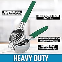 Vista 3 de Zulay Kitchen Exprimidor de Limón de Acero Inoxidable con Tazón Exprimidor de Metal Sólido Premium de Servicio Pesado y Mangos de Silicona de Grado