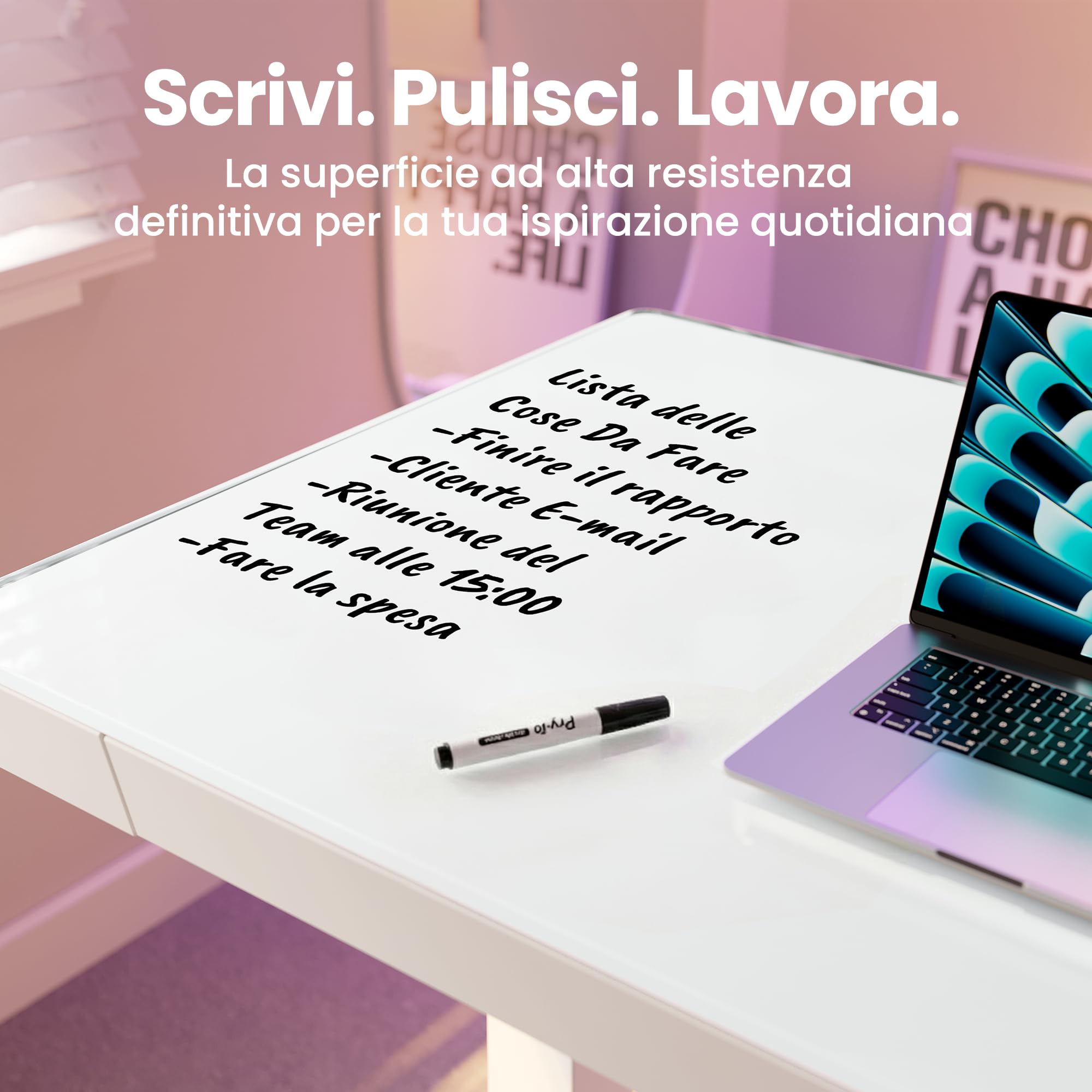 HUANUO 88 x 50 cm Scrivania Regolabile in Altezza con Piano in Vetro, Cassetto, Porte di Ricarica USB e 3 Altezza Memorizzabili, Scrivania Ufficio con Piano Monoblocc, Vetro Bianca