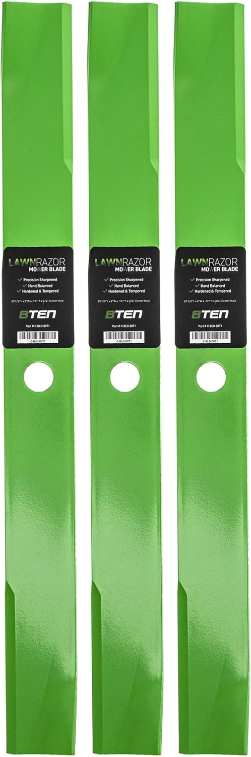 8TEN LawnRAZOR Mower Blade Set for John Deere 261 400 420 430 60 inch Deck AM35557 M112847 M48452 050350 (Medium-Lift)