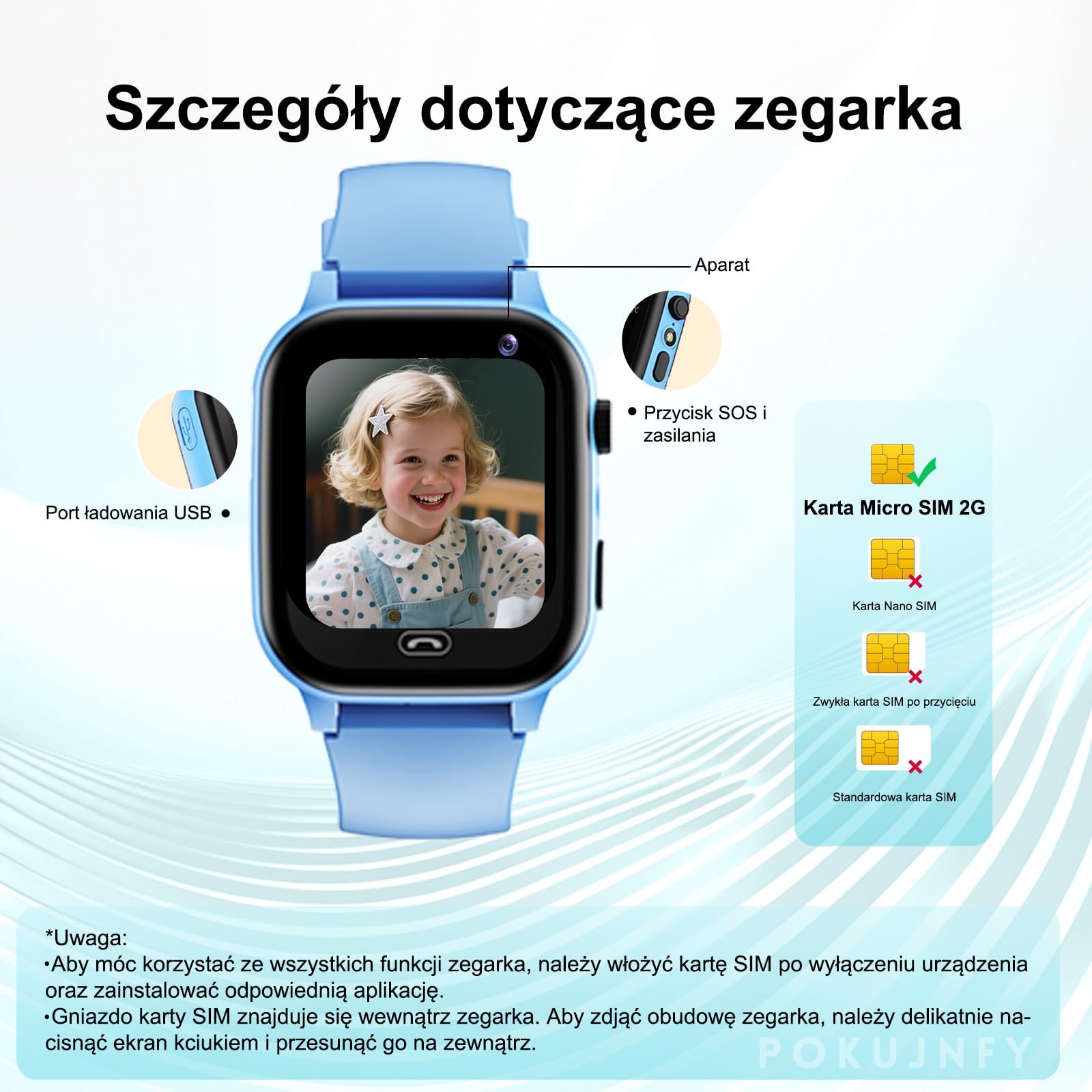 Smartwatch dla Dzieci z GPS SOS Kontakty Czat Rozmowy Telefoniczne Tryb KlasowyGra Budzik Latarka IP68 Wodoodporny Cyfrowy Prezenty Smartwatch Dziecięcy Chłopcy Dziewczynki