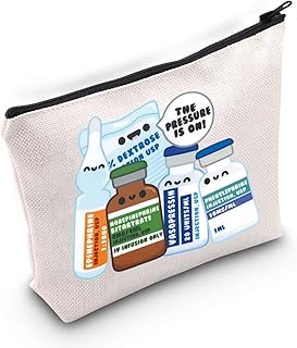 Nurse Makeup Bag Nurse Gifts ICU Nurse Gifts Emergency Medicine Nurse Survival Kit Pharmacist Gift Pressure Nurse Zipper Bag (Pressure is On ca)