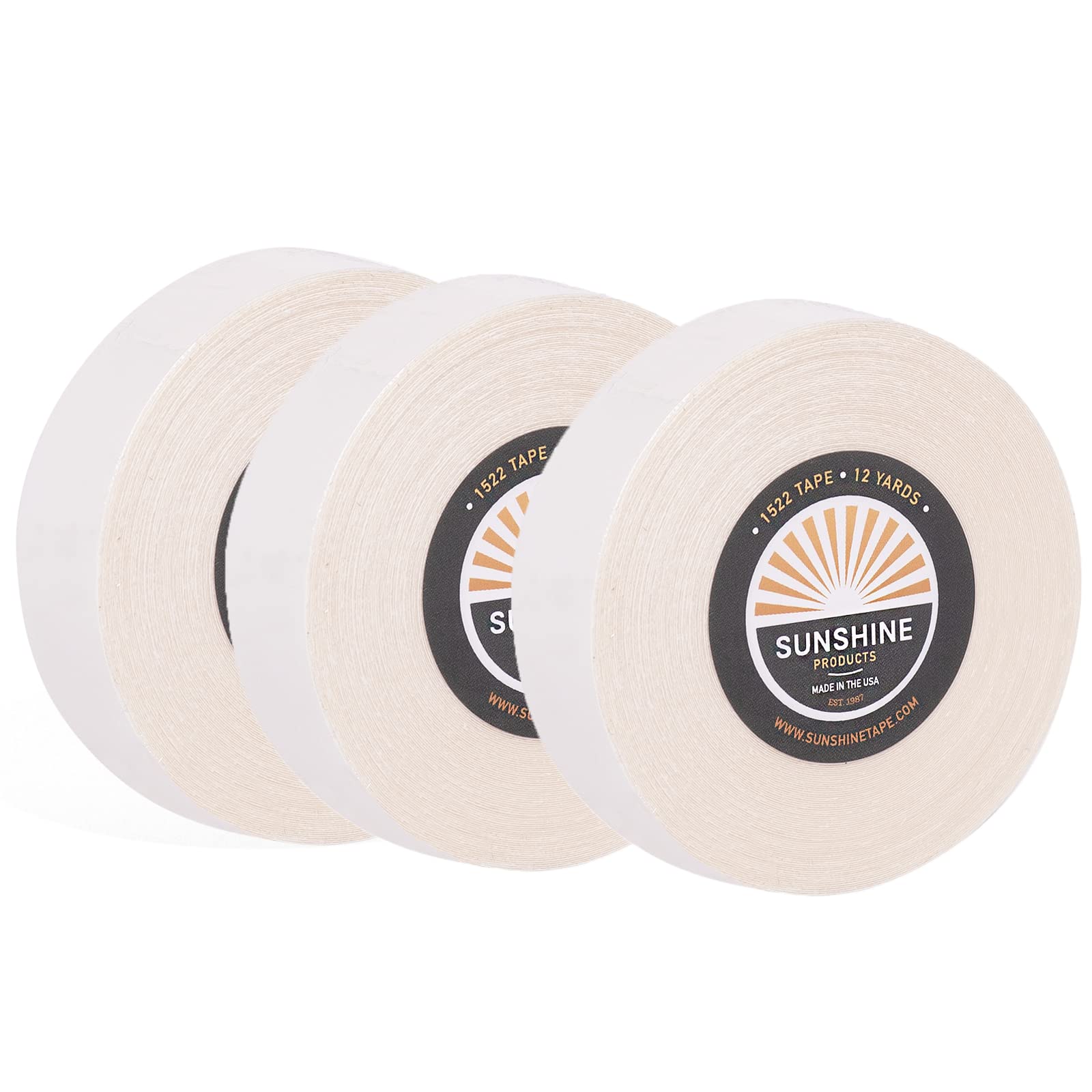 Premium 1522 3m Wig Tape Roll | Made in USA || 3 Pack | 3/4" x 12 Yards | Doublesided Hair Replacement Adhesive | Transparent Toupee Tape