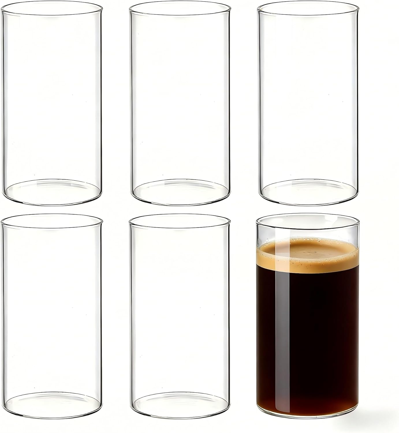 12-piece wine glass set, 11 oz clear stemless round glass, lead-free crystal glasses, suitable for parties, weddings and home (round-12pcs)