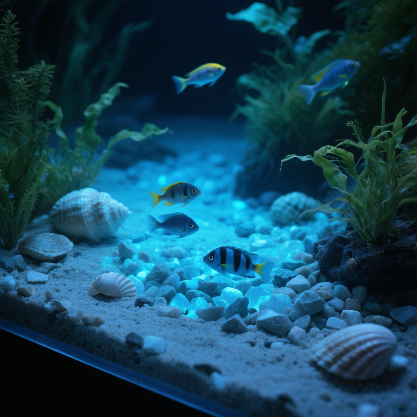 Glow in The Dark Broken Glass,Glow in The Dark Stone,Glow in The Dark Rocks Glow Stones for Crafts, Fish Tank/Aquarium Gravel, Resin Art,Indoor/Outdoor Decor,1-3mm 200g/7oz (Sky Blue)