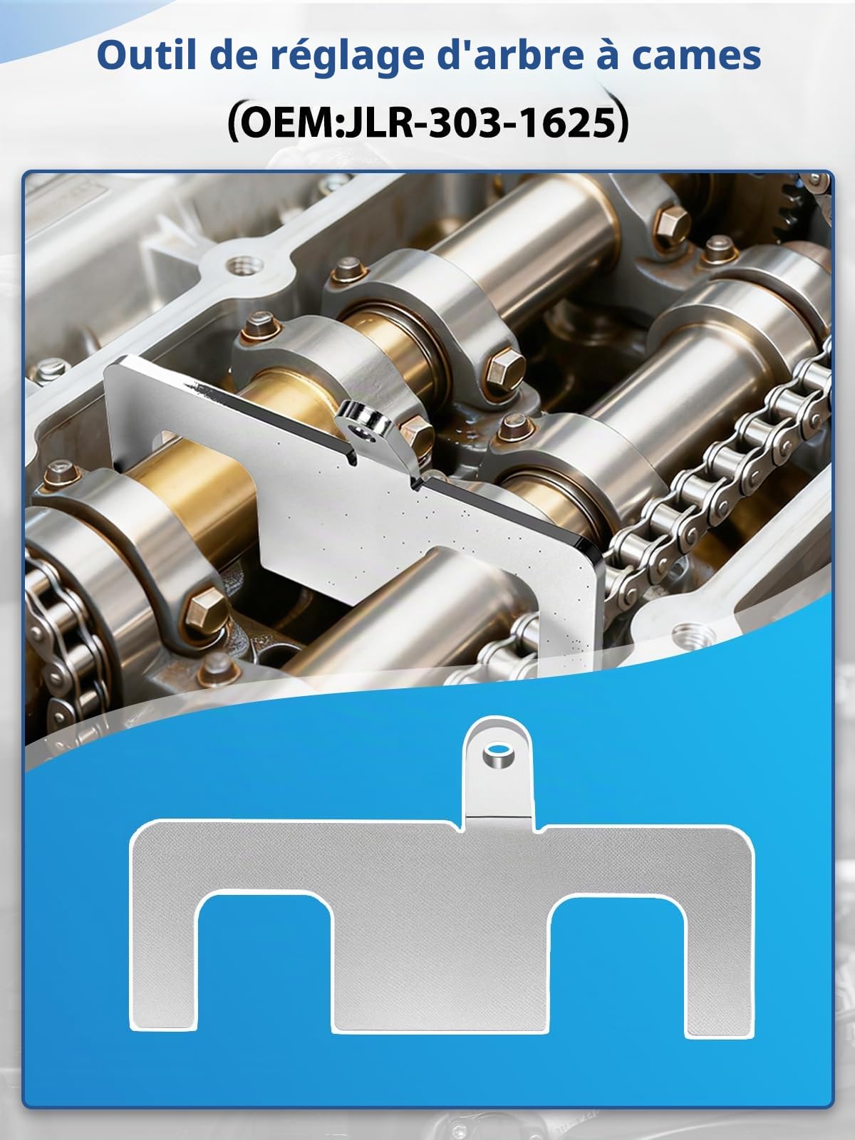 Outil de Réglage du Moteur, Outil Courroie de Distribution, Outil Chaîne de Distribution Compatible avec Moteur Diesel Land Rover, Jaguar 2.0T 2.0, JLR-303-1625, JLR-303-1630, JLR-303