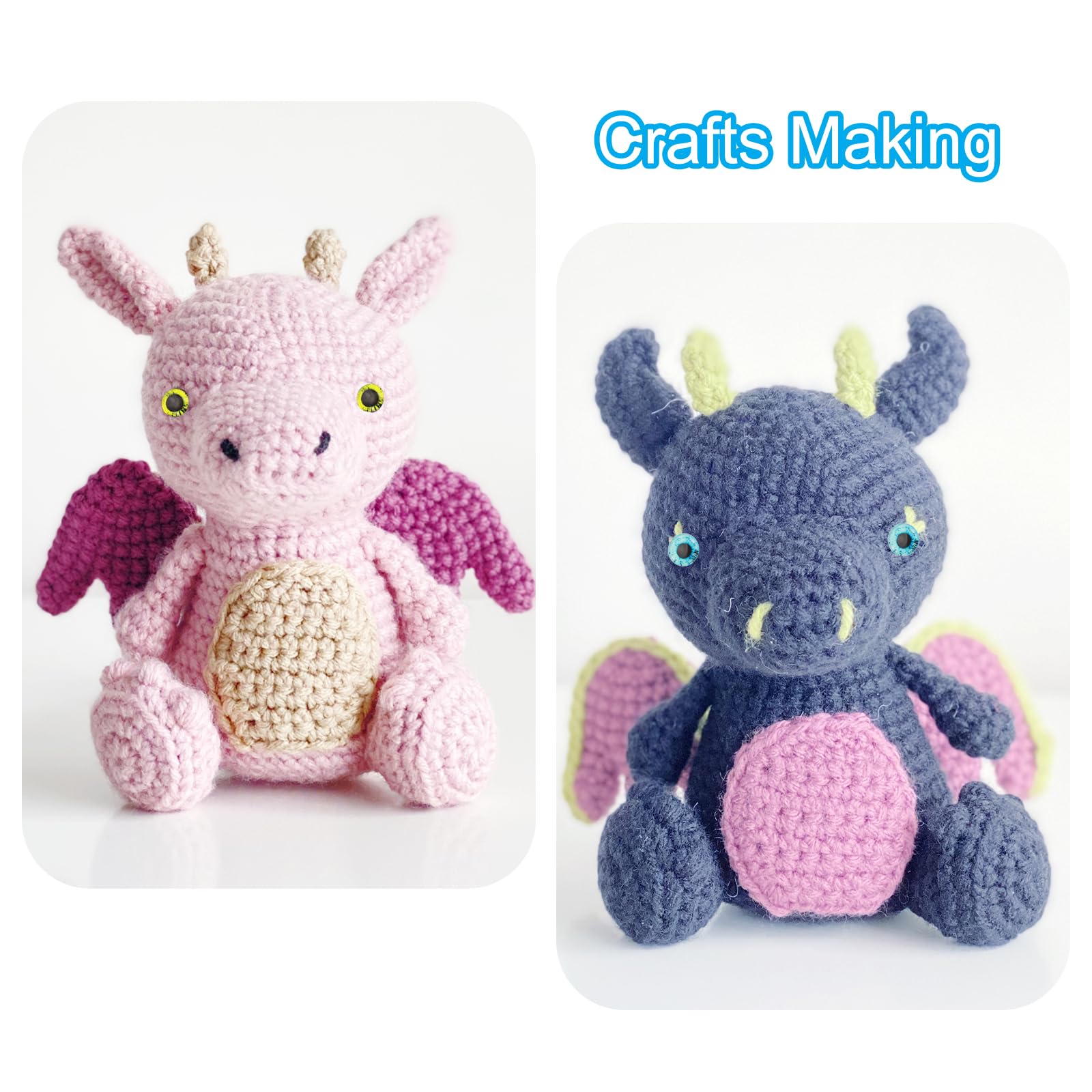 Occhi In Vetro Per Hobby E Uncinetto - PATIKIL 16 Mm - Confezione Da 100 Pezzi Multicolore A Forma Di Drago - 4