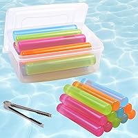 BYTTME 12 Pack Reusable Ice Cube Sticks with Lid & Bin - BPA Free Washable Freezable for Whiskey, Cocktails, Beer, Water Bottles