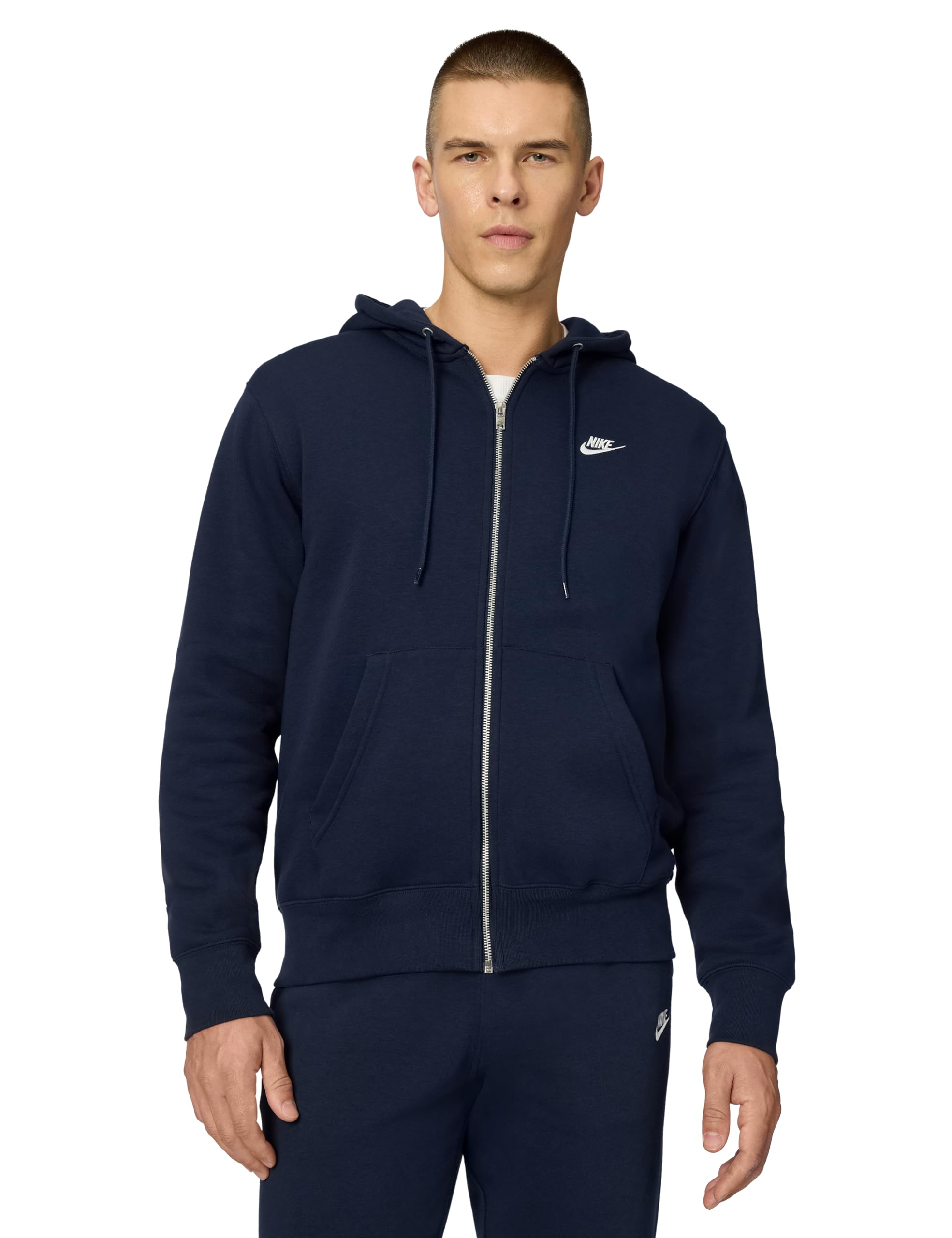 Nike Mens Club Full Zip Hoodie - Navy