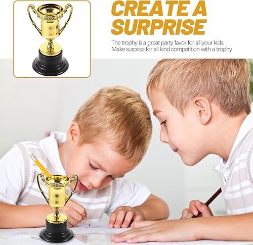 Miniatura 4 de 12 piezas de trofeos de oro de plástico para niños, tazas de premio de competencia, suministros para celebraciones de fiestas, ceremonia de