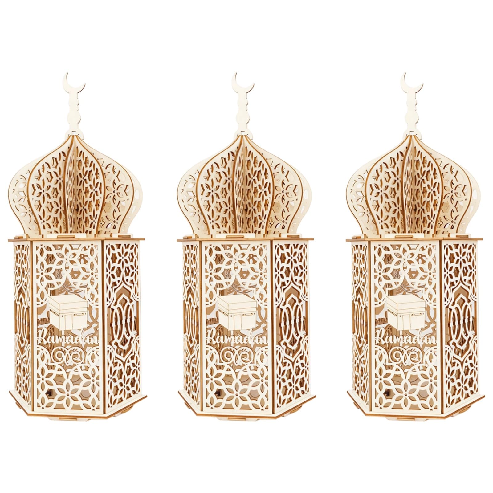 Décoration d'intérieur à LED pour salon cosy : triptyque en bois découpé