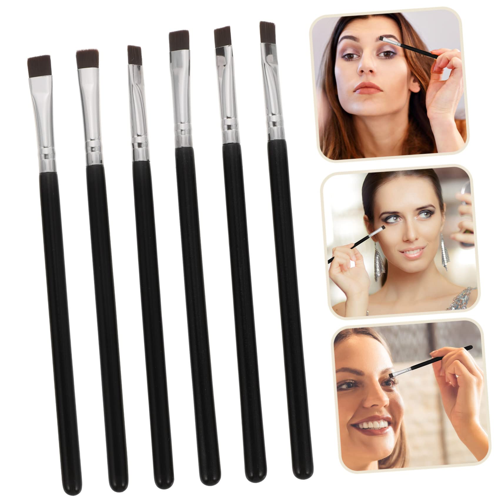 minkissy 30 Pz pennello per sopracciglia piatto pennello per eyeliner sottile e piatto pennello per sopracciglia definitore abito pennello piatto strumento per l'eyeliner pennello da trucco