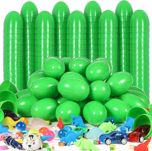 Deekin 100 huevos de Pascua de plástico a granel, huevos de plástico brillantes y coloridos, juguetes de fiesta, huevos de Pascua rellenables,