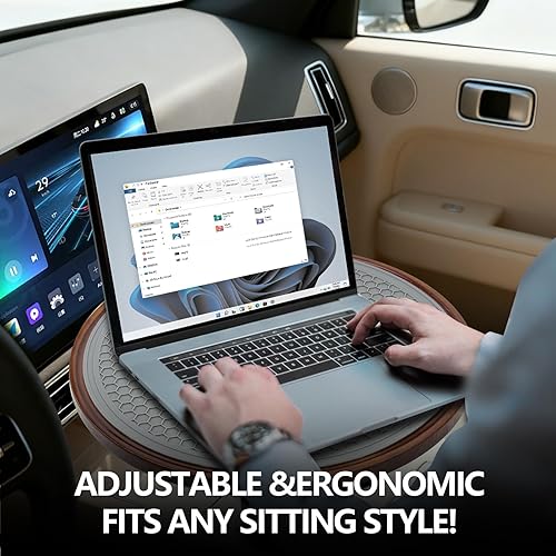 Miniatura 2 de Mesa de automóvil, escritorio para laptop y bandejas de automóvil para comer, bandeja para portavasos de automóvil para viajes por carretera,