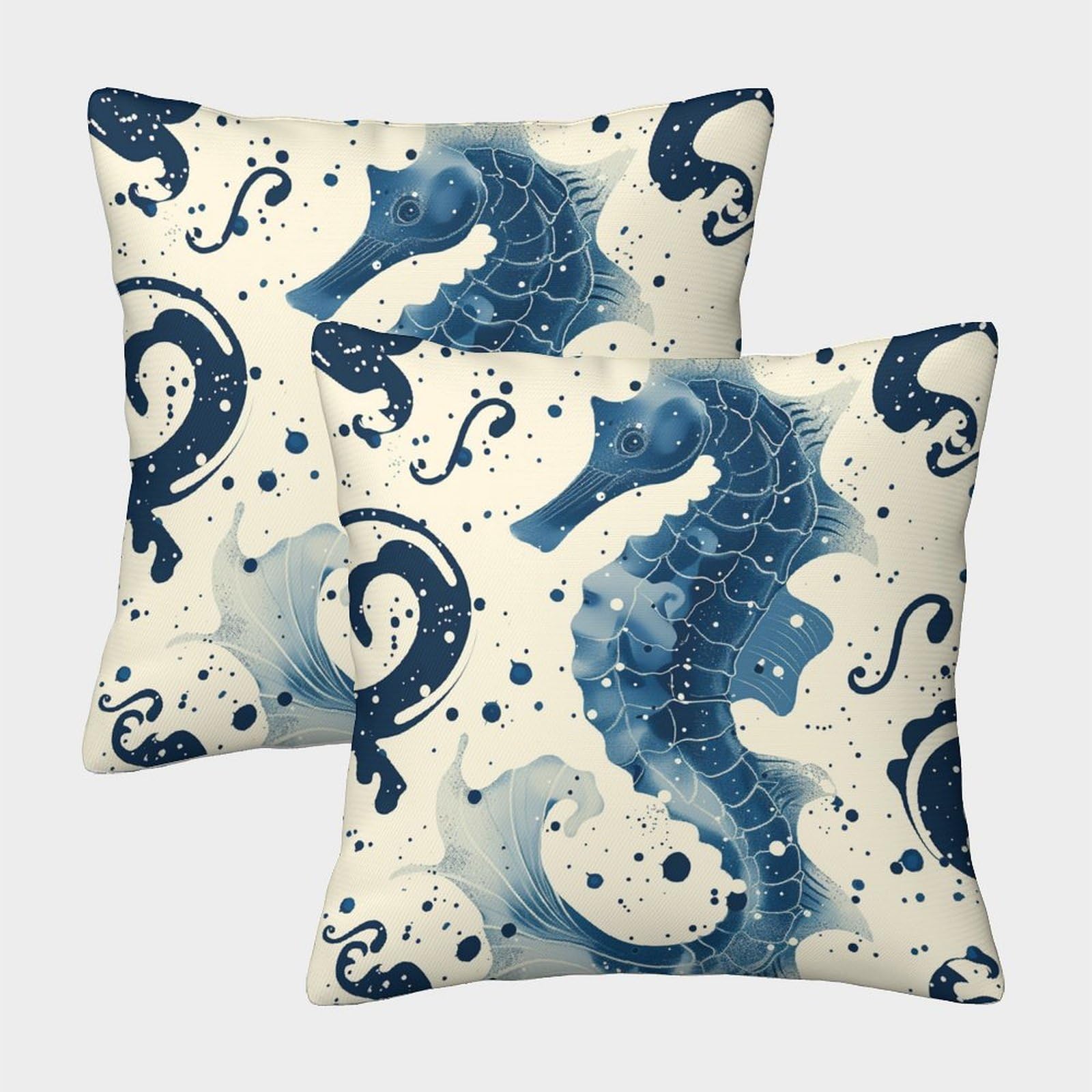 kaiyun 2 Pack Seahorse, Animal Pillow Case Home Decoration Sofa Cushion Cover 40x40cm