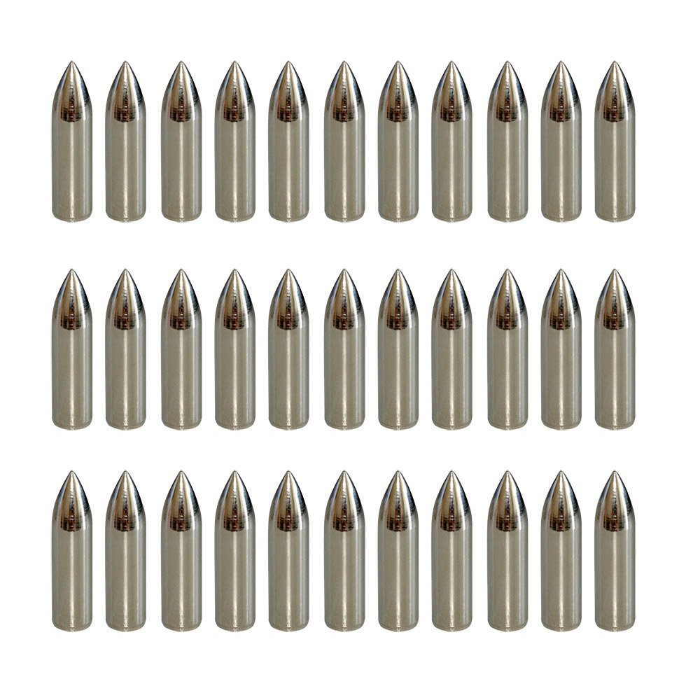 Huntingdoor 24pcs 8mm Archery Hunting Tips Arrows Broadheads 100 Grain Point Arrowheads for Bamboo Wooden Arrows