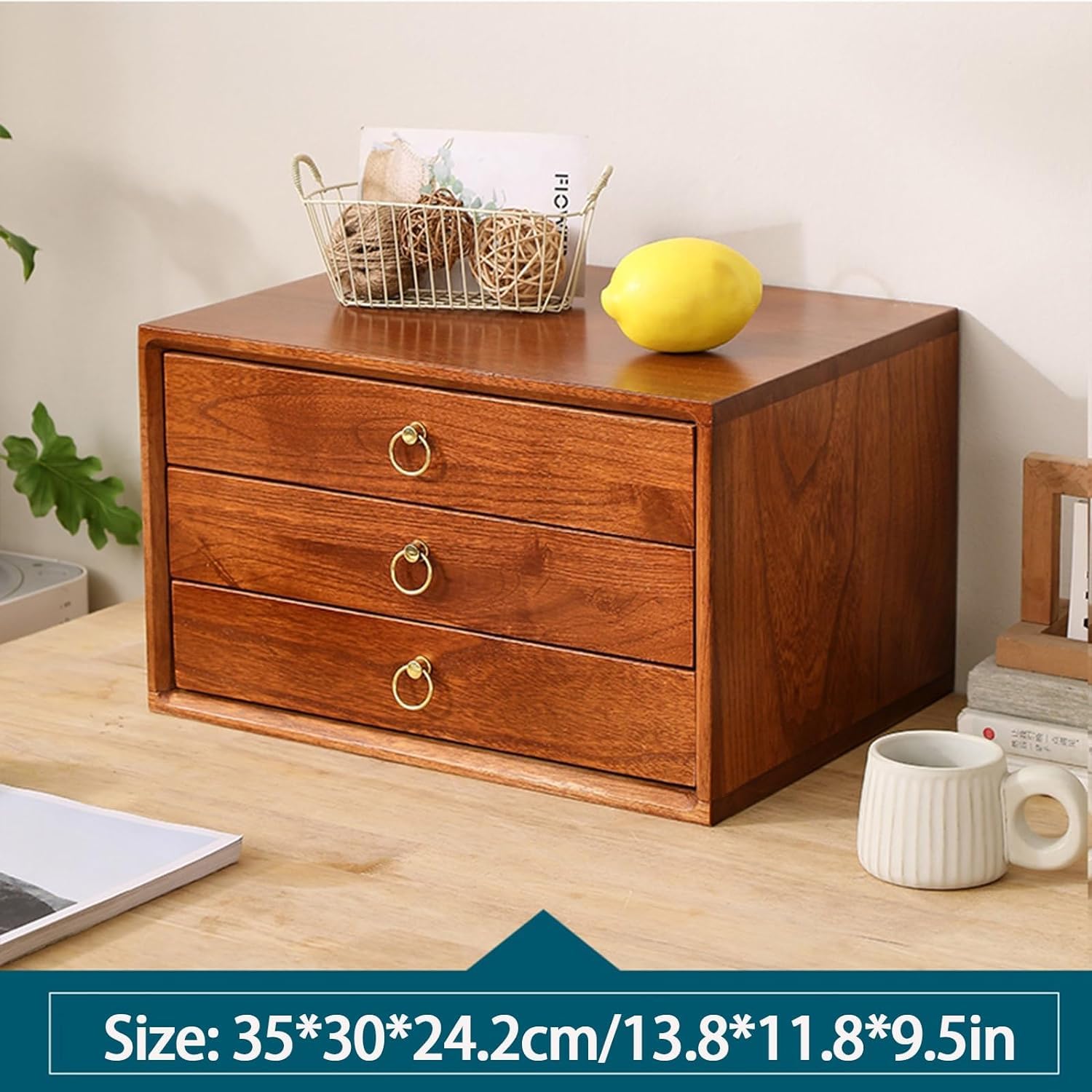 Organizer da scrivania in legno con scomparti multipli per un'organizzazione efficiente della casa e dell'ufficio