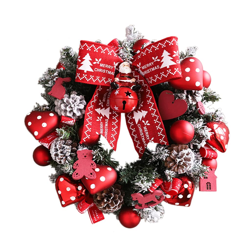 Guirlande de Noël pour cheminée et escaliers grand nœud rouge