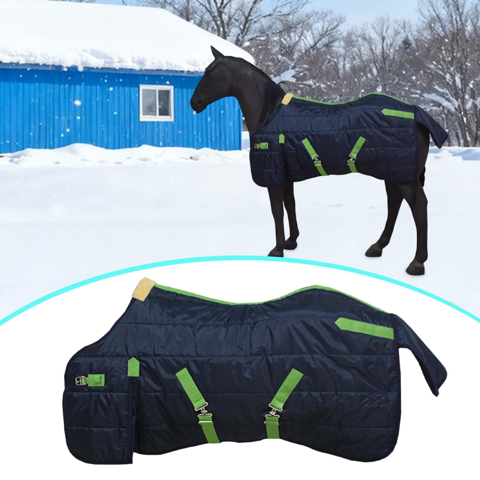 Qianly Manta para Caballo con Protección contra Viento Y Frío Sábana Impermeable para Lluvia Abrigo Térmico para Potro Vestimenta Ecuestre Adecuada para