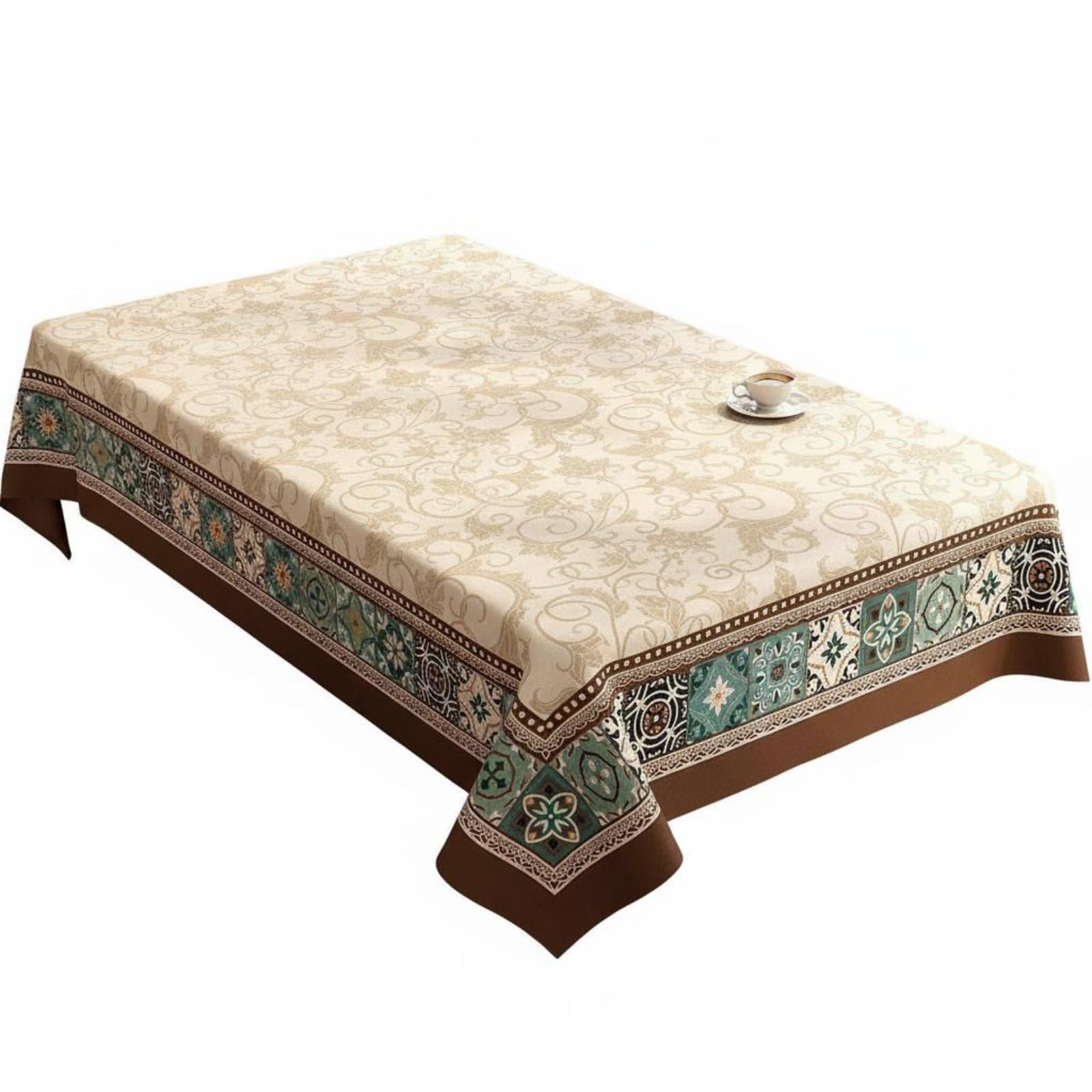 Traditional Design Table Cover Waterproof Rectangular Tablecloth Decorative Dining Table Cover Oil-Resistant for Restaurant, Blue, 120x120cm | Home & Garden | Kitchen, Dining & Bar-image-35