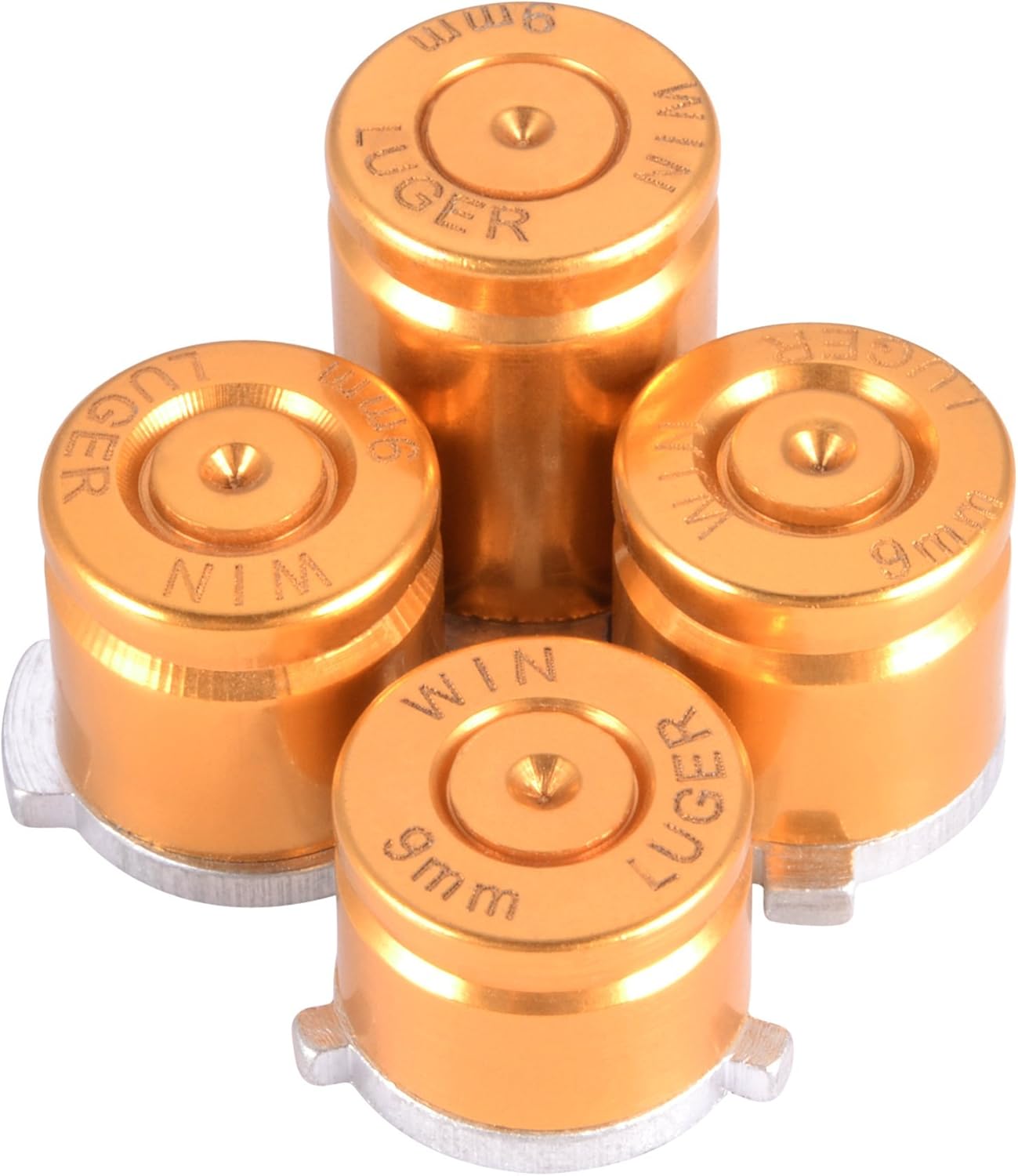 eXtremeRate Gold Metal Alumium Alloy Bullet ABXY Mod Buttons Replacement Parts for Xbox One Controller