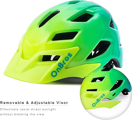 Miniatura 4 de OnBros Casco de bicicleta para niños casco para niños de 5 a 13 años casco de bicicleta para patineta montaña patineta ciclismo de carretera ligero