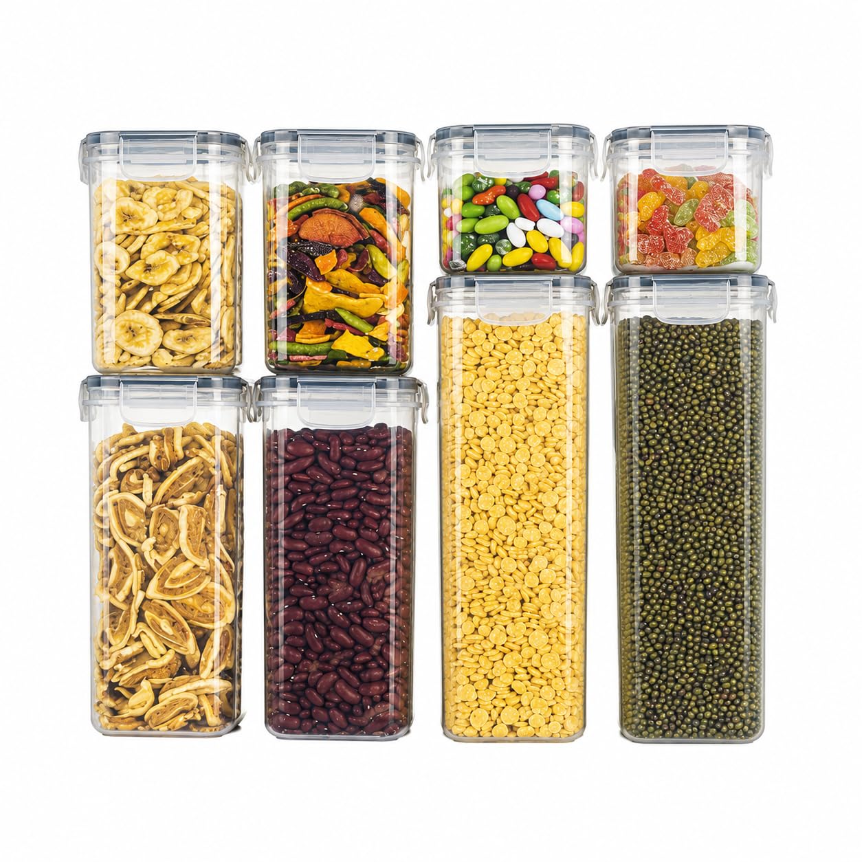 Storm Island 8-Pcs-Container Airtight Cereal & Dry Food Storage Containers Set (8 Pcs), Bpa Free Pantry, Kitchen Storage Organisers With Lids For Pasta, Sugar, Flour
