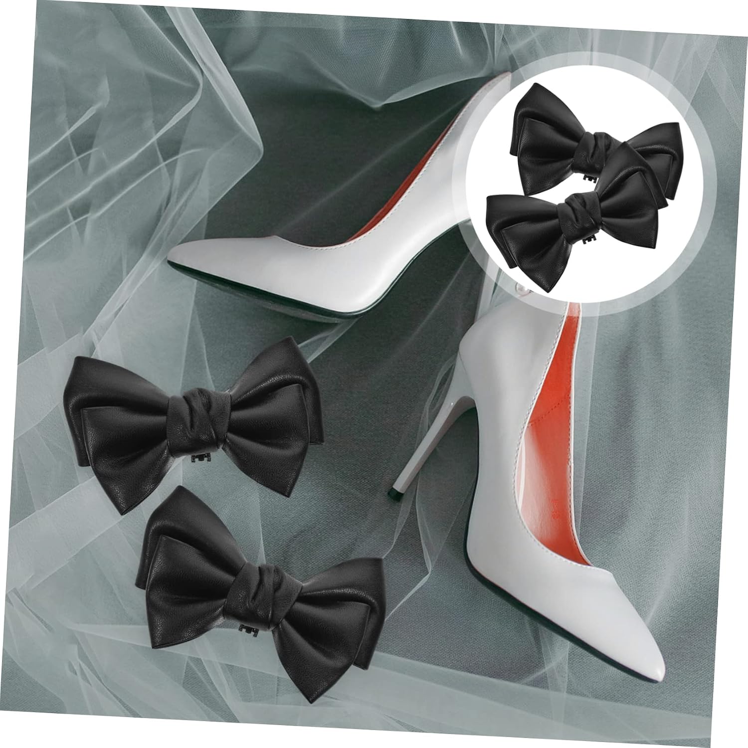 LIFKOME 10pcs Bow Shoe Clips Removable Shoe Charms for Pumps Heels Elegant Bow Knot Buckles for Weddings Parties and Daily Wear Durable Reusable Decor for Women
